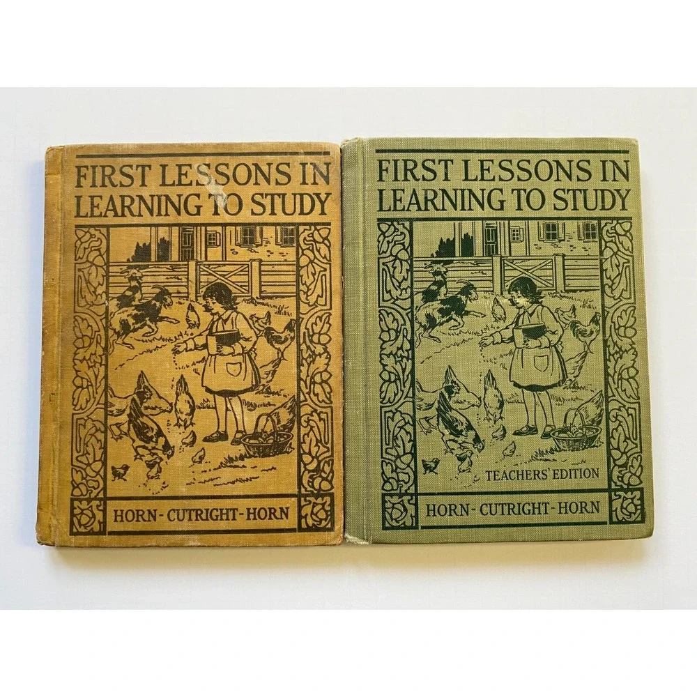 Lot Set of 2 Antique Readers First Lessons In Learning To Study 1926 Teachers Ed